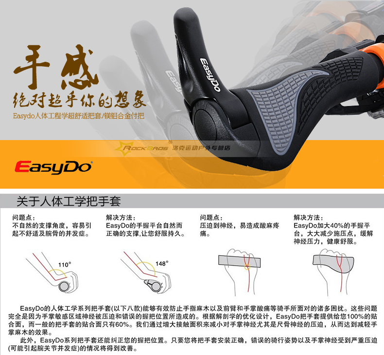 Poignées de vélo EASYDO - Ref 2352662 Image 3