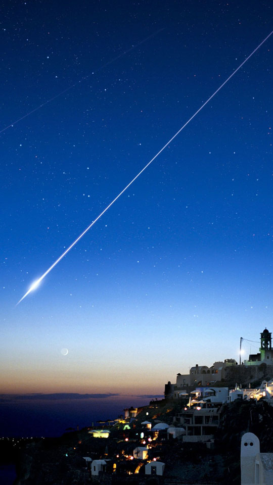 城市夜空流星