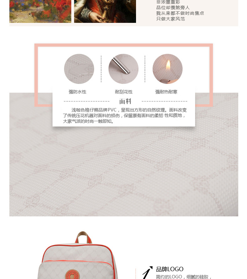 香港機場prada價格 商場款pvc背包 休閑時尚格仔熊女雙肩包學生書包dbts59631 香港prada