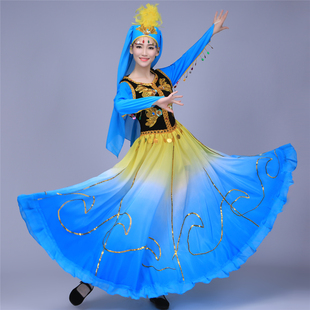 女儿童新疆舞蹈演出服装维族民族舞台服装新疆