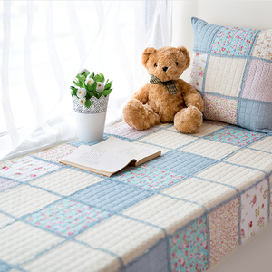 全棉拼布飘窗垫绗缝坐垫