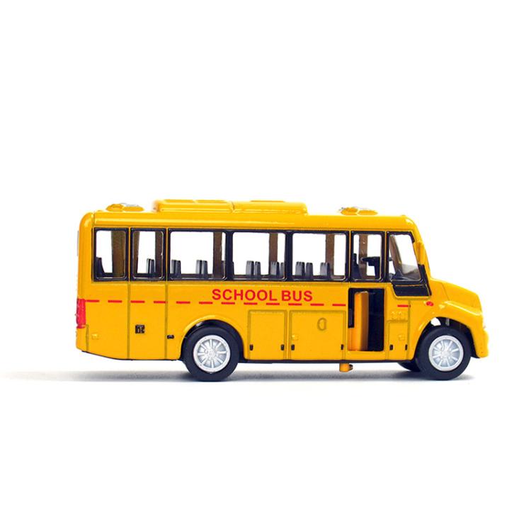 合金车套装儿童玩具小汽车校车模型公交车巴士警车仿真玩具车回力