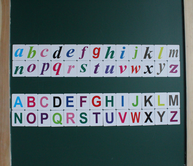 木制双面儿童磁性贴画板26个大写字母数字符号幼儿冰箱贴小号黑板