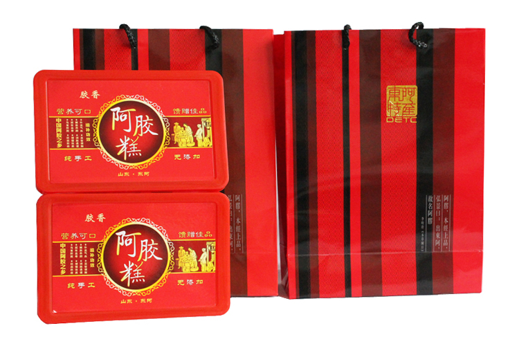 高档阿胶糕手提袋包装袋 阿胶固元膏 阿胶膏包装礼品袋东阿特产