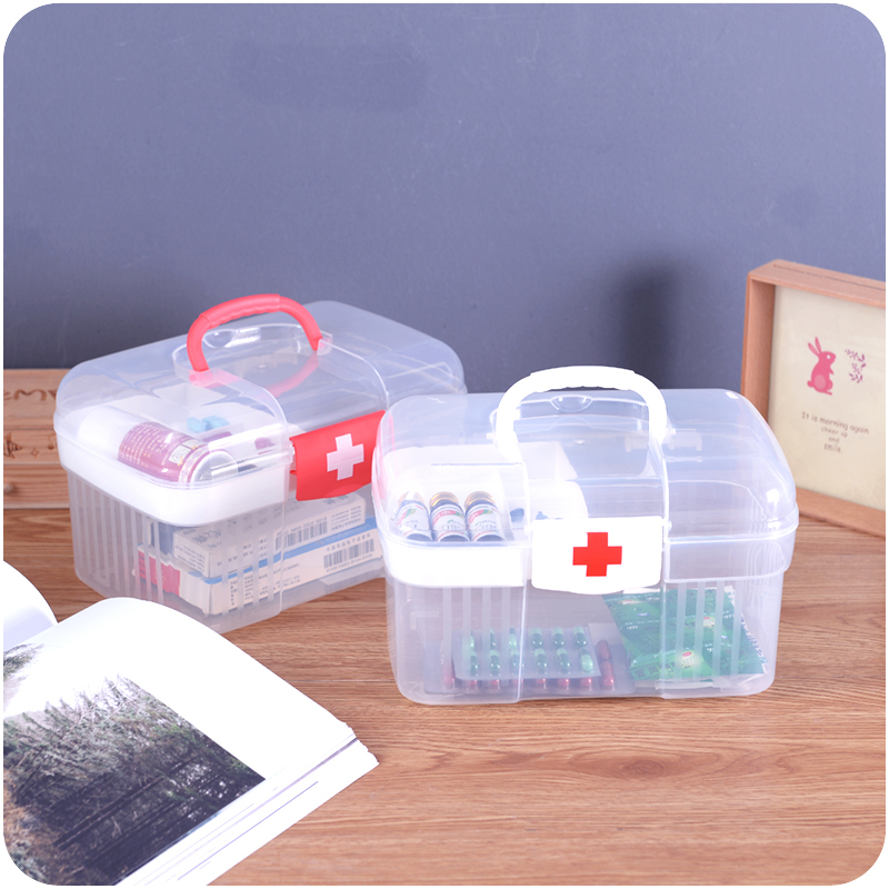 儿童小药箱家用医药箱塑料医用多层迷你小号家庭急救箱旅行医疗箱