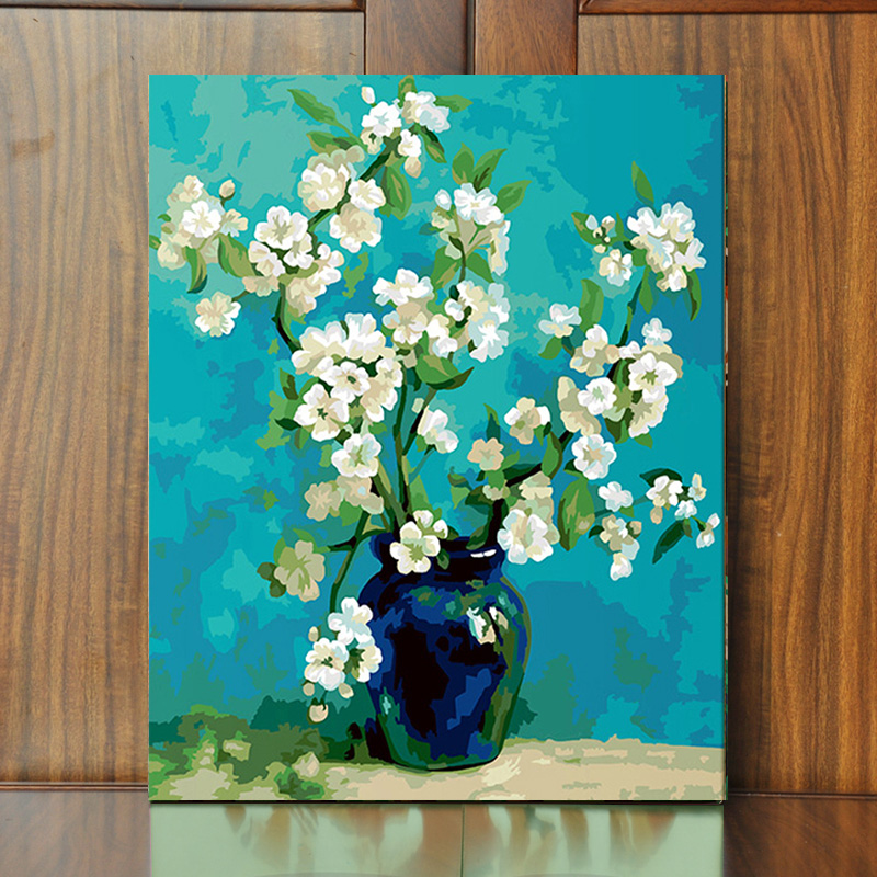 数字油画植物花卉大幅diy手绘填色油彩画卧室客厅装饰