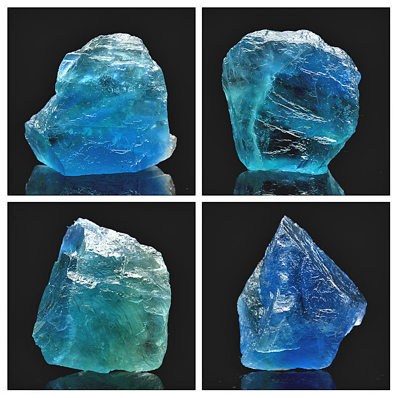天然蓝色磷灰石原石矿物晶体教学标本石原石原矿