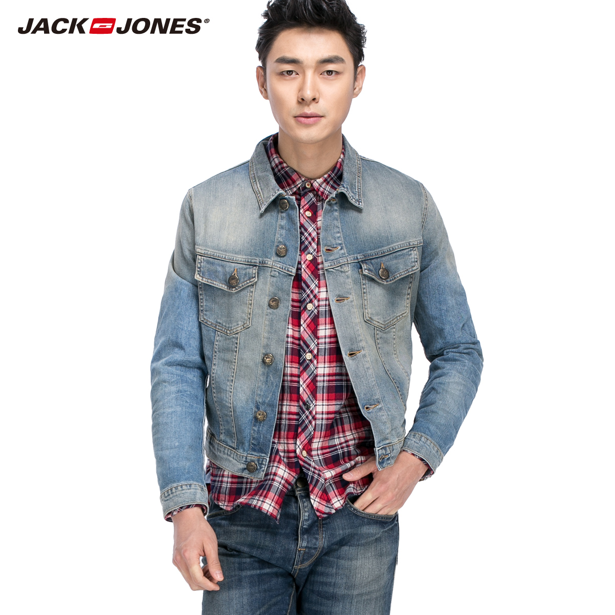 jackjones杰克琼斯男进口牛仔短款夹克外套o|215121008