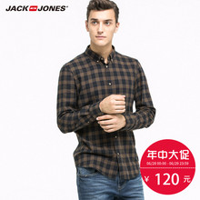 215305003 衣男C 衬衫 JackJones杰克琼斯纽扣门襟格子长袖