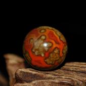 顶珠 多宝 转运珠 宣化上谷战国红玛瑙红草花15mm