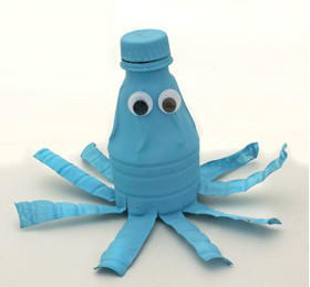 塑料瓶diy小动物 环保手工制作 废物利用手工制作小动物 小章鱼