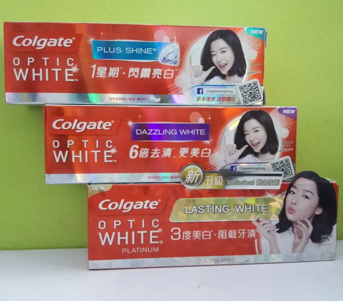 包邮进口美国colgate optic white高露洁光感白牙膏亮