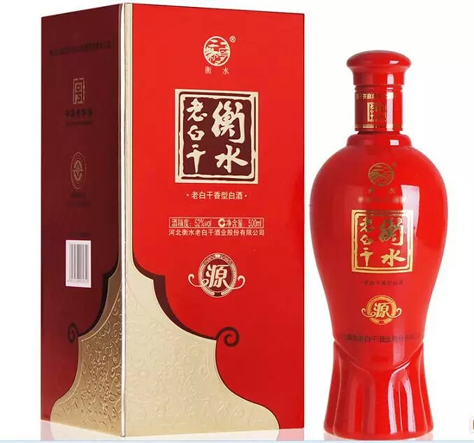 衡水老白干酒52度 红源 礼品婚宴用酒 一箱六瓶 送礼品袋 500ml*6