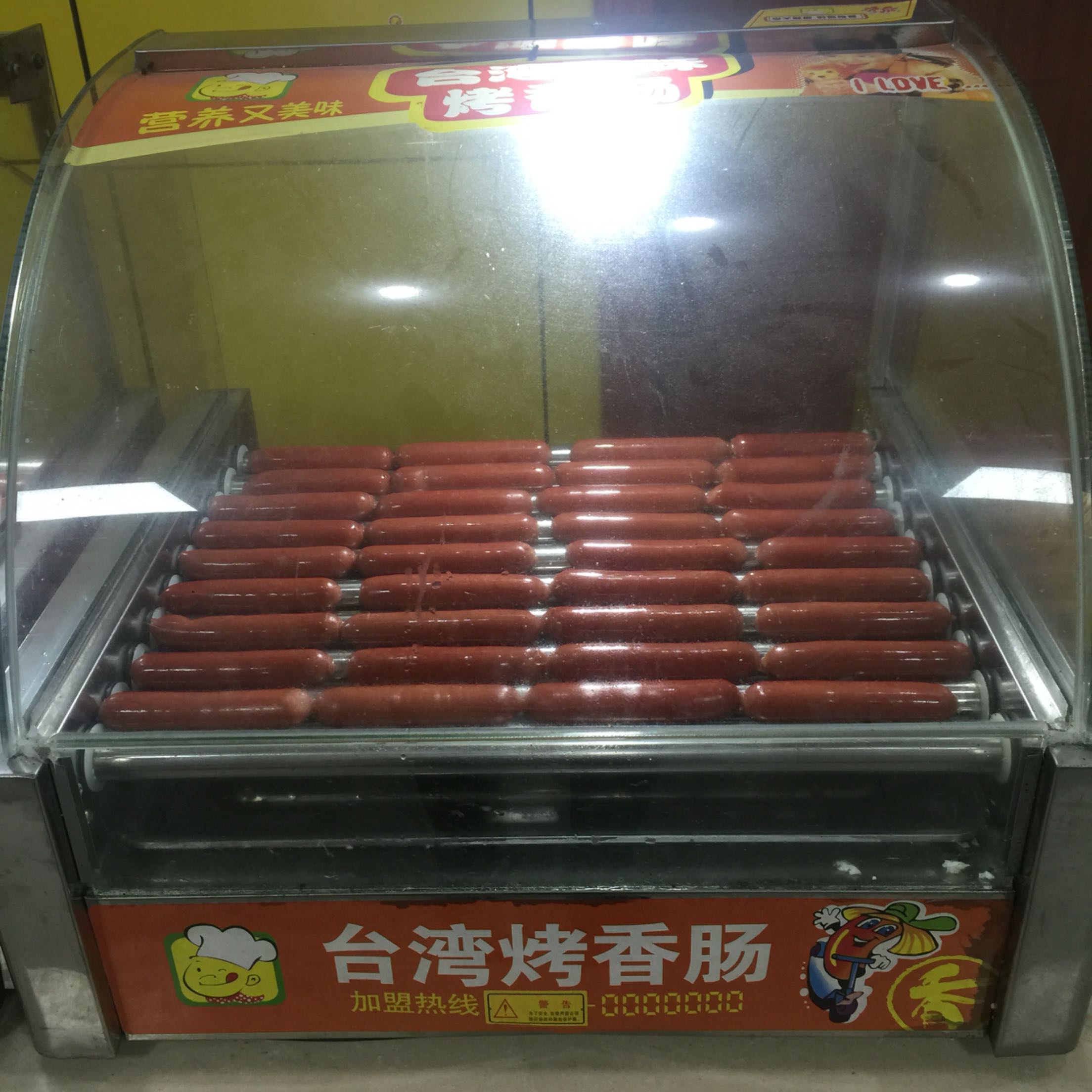 不锈钢烤肠机10管香肠机烤肠机商用台湾十管香肠机双温控热狗机灯