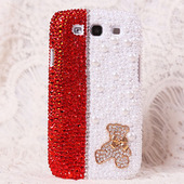 小熊三星i9300 note2 i9220 i9100 N7100手机壳水钻保护套外壳套