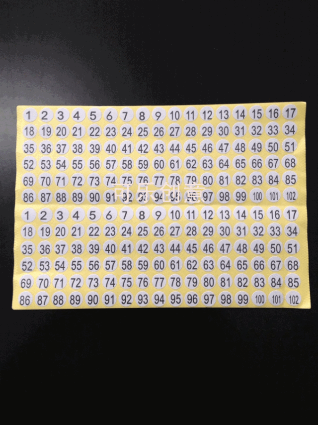 1-102圆形数字线号贴 1元/张 十字绣配件工具 质量一般可随便用用