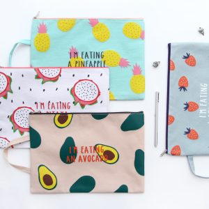 可爱A4文件袋拉链牛津帆布