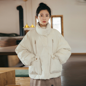 嗨森活白色小面包服棉衣