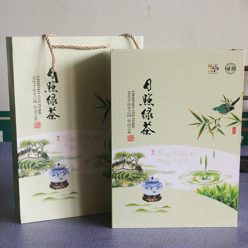 日照绿茶2016新茶 散装秋茶特级茶叶 绿茶500g手提 铁罐 礼盒装