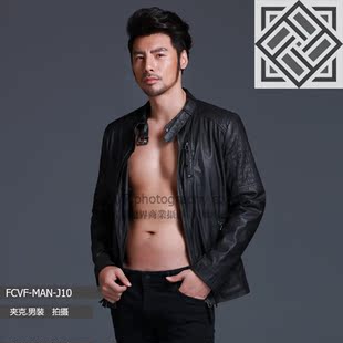 淘宝男装拍摄 北京专业网拍人气中国男模夹克外套摄影棚内实景
