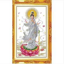 全绣保平安锈 刺绣滴水观音十字绣精准印花绣图佛像佛系列中国新款