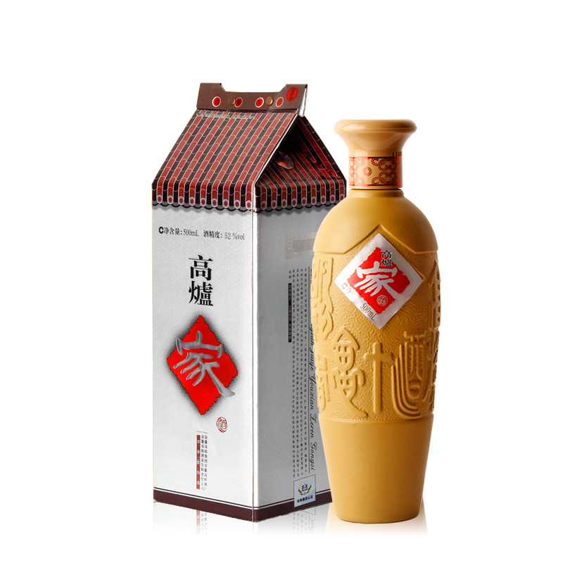 徽酒高炉家国产浓香型白酒52度500ml礼盒装固态发酵认证