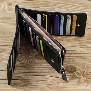 男士竖款卡包长款多卡位钱包男手机包信用卡夹超薄多用途银行卡套