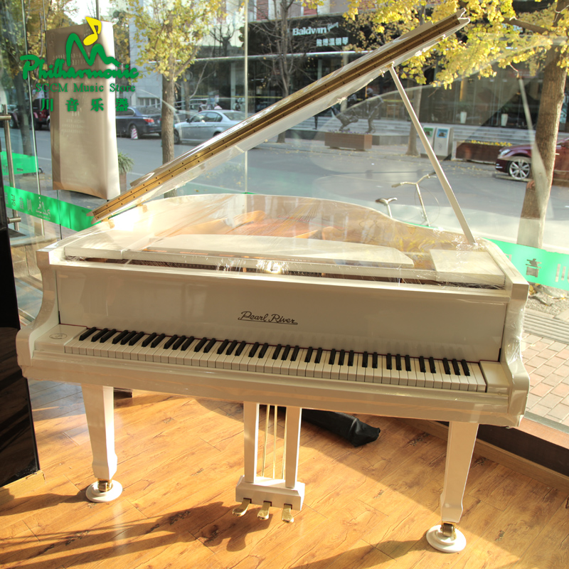 【川音乐器】珠江钢琴p8三角钢琴 黑色白色钢琴 全新演奏钢琴