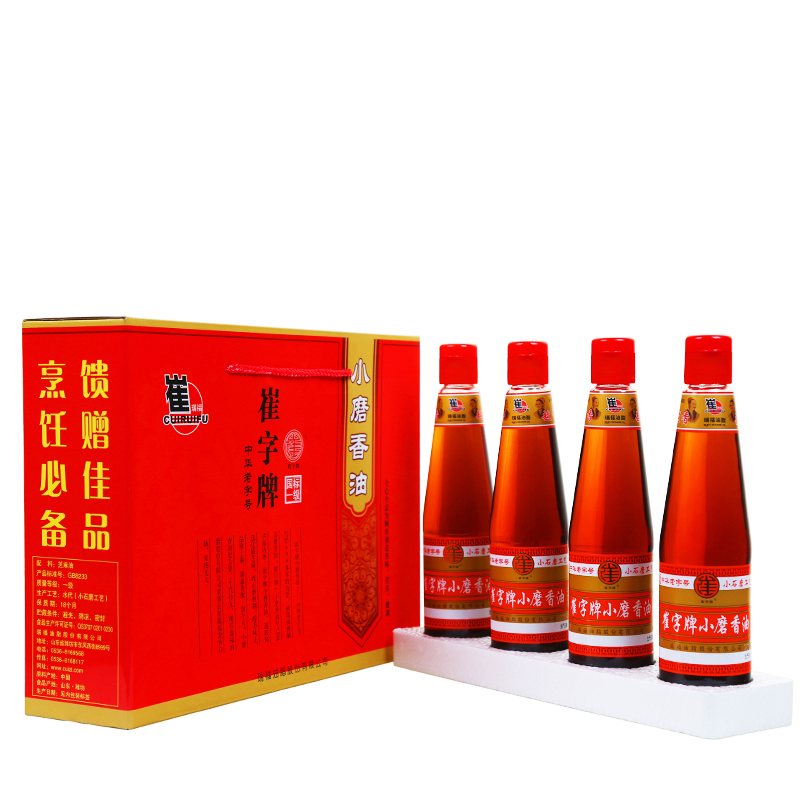 崔字牌小磨香油礼盒448ml*4瓶 纯芝麻油 小磨工艺 送礼佳品礼品