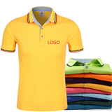 夏季短袖工作服T恤工衣工装定制纯棉半袖上衣翻领厂服印字绣logo