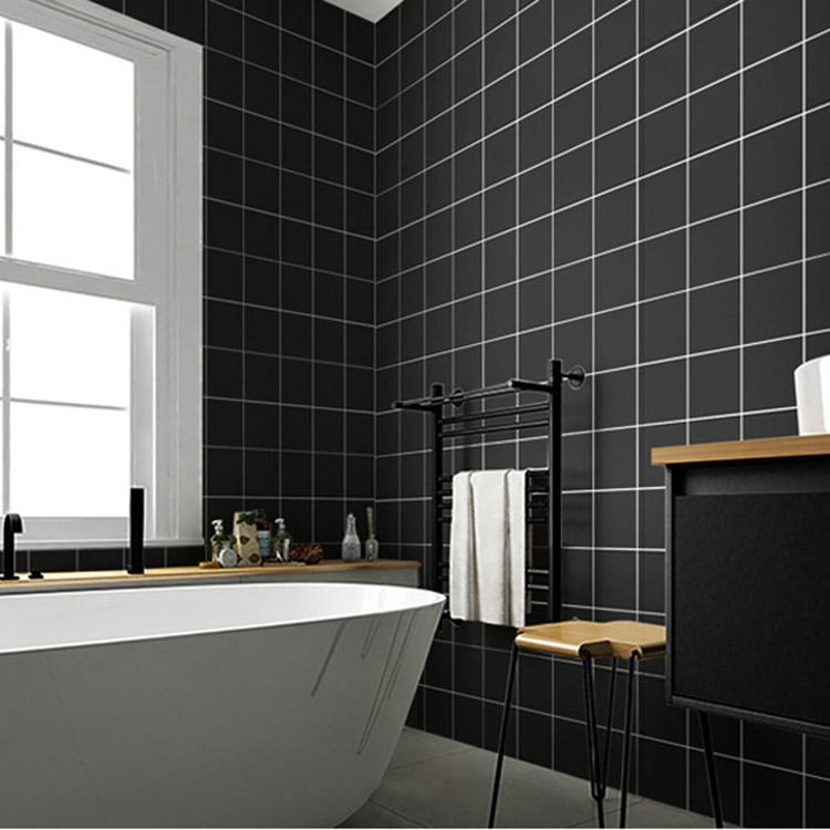 北欧风格厨房墙面砖300*600亚光黑色格子墙砖浴室瓷片卫生间瓷砖