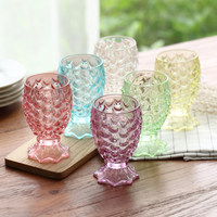 创意彩色家用耐热玻璃水杯 透明杯子水具水壶