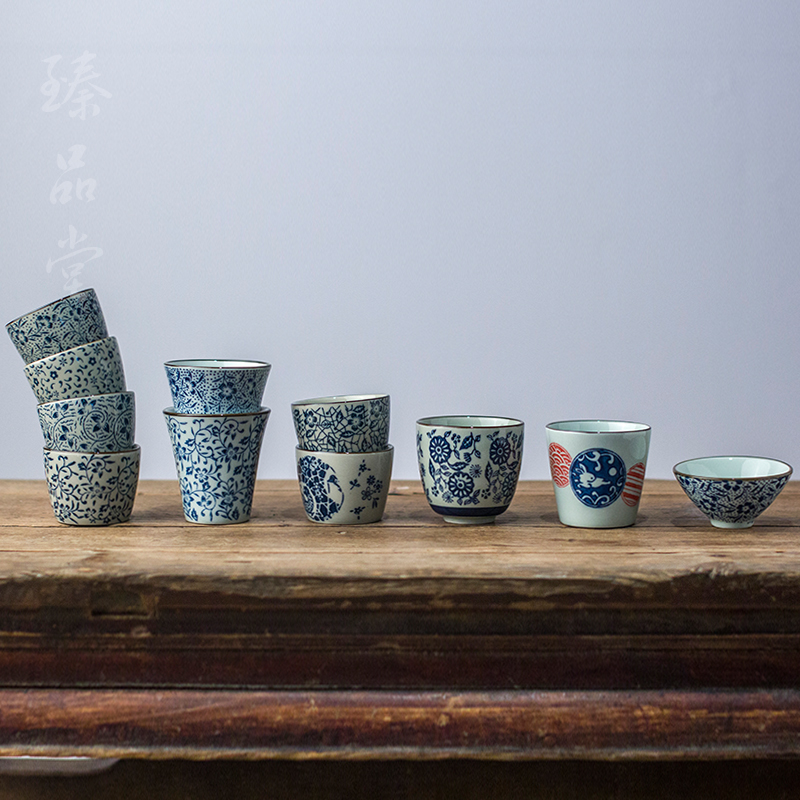 景德镇青花瓷茶杯陶瓷待客水杯仿古茶杯碗待客品茗杯子办公室茶具