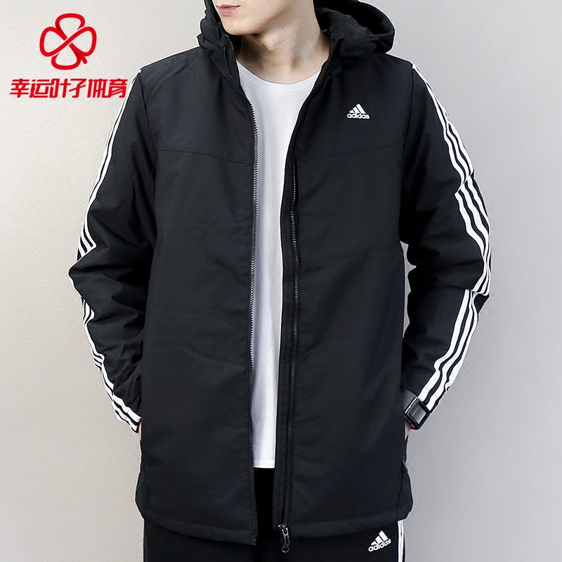 阿迪达斯棉服男 2017秋冬新中长款运动服防风外套保暖夹克bp9412