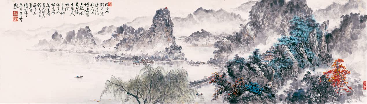 蔡景星 借问西湖 中国名家书画水墨山水画花鸟字画客厅风水画特价