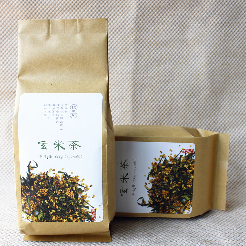 益品东方玄米茶风靡日本茶包蒸青绿茶袋泡茶原装4g*50包 包邮