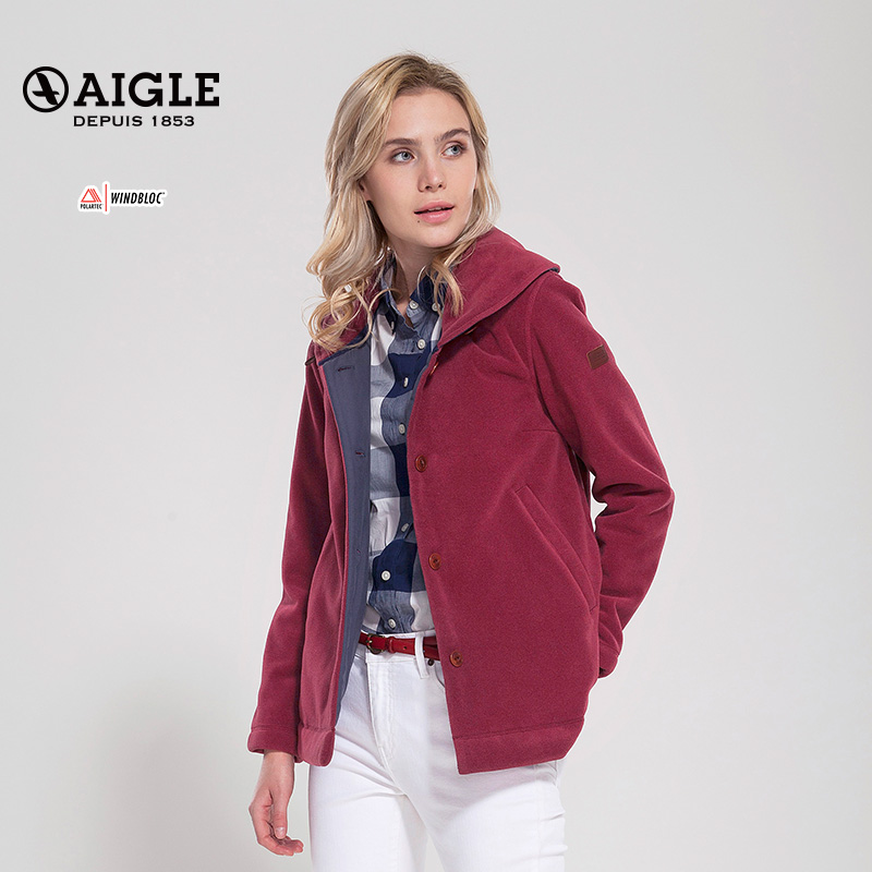 【优惠购】aigle 艾高 女士户外保暖抓绒 开衫抓绒衣 birrell
