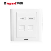 防伪TCL罗格朗双口面板RJ45网络信息插座面板RJ11电话面板632818