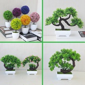 饰仿真花假花草植物办公桌装 饰摆件 仿真绿植室内客厅盆栽塑料花装