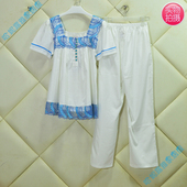 2015夏季家居服女士纯棉梭织贡缎睡衣套装 2753051 玉茄子专柜正品