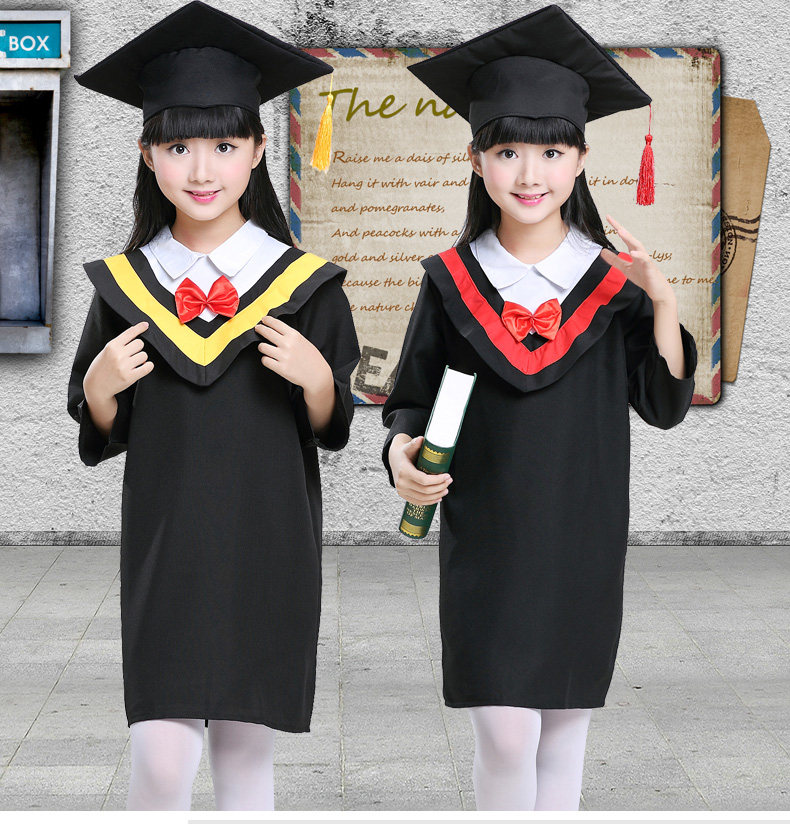 儿童博士服演出服装幼儿舞蹈服男女毕业礼服幼儿园学士服 表演服