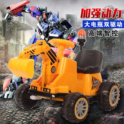 儿童电动挖掘机工程车大号电瓶车男小孩四轮玩