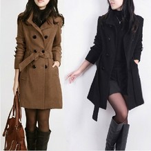 加厚毛呢外套胖MM显瘦羊毛呢子大衣女 大码 秋冬季女中长款 天天特价
