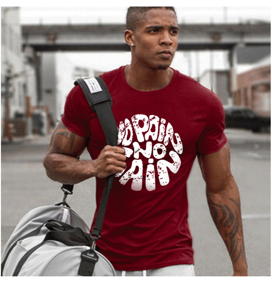 2017 men"s sport t-shirt gym bodybuilding fitness tee tops