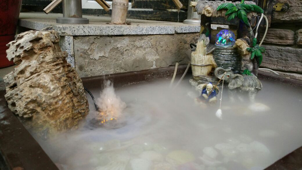 3头水池户外园林盆景假山流水景观三头大雾量超声波造景雾化器