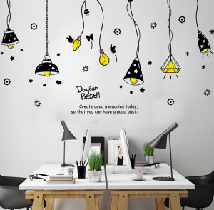 创意个性吊灯墙贴