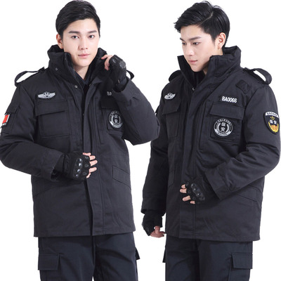 加厚保安服大衣多功能棉衣棉服男冬季保安棉袄作训服特训冬装大衣