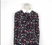 JWWC60101 官方旗舰店清仓衬衫 正品 女修身 代购 玖姿兰花色2016新款