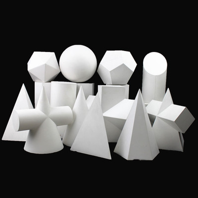 美术石膏几何体静物石膏头像教具模型球体方体素描写生16件套装