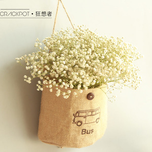 麻袋挂壁+干花套装